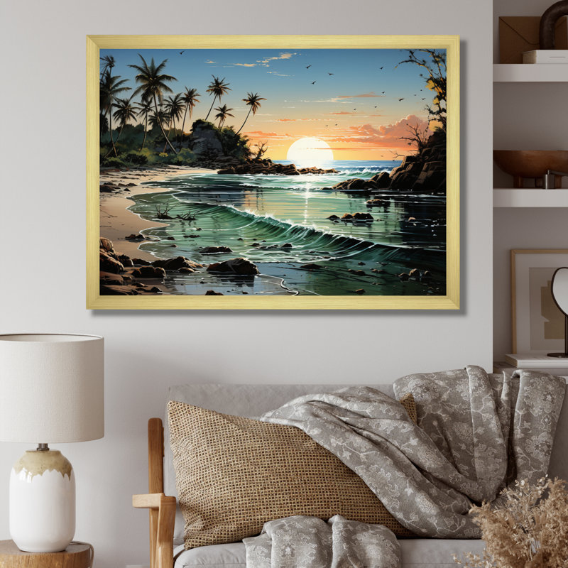 Dominicain au clair de lune II - reproduction sur toile, H 34 po x l 44 po x P 1,5 po, Encadrement doré