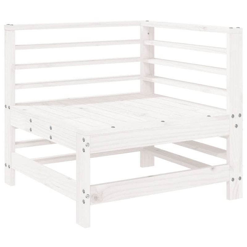Brayden Studio Garden Corner Sofa Solid Wood Pine, White