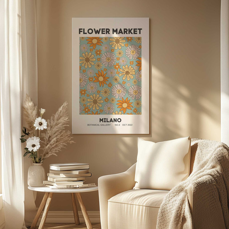 Impression sur toile rétro Milano Flower Market, Toile tendue, H 18 po x l 12 po x P 1,25 po