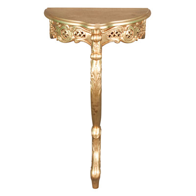 Honore Louis XV Rococo Gilded Single Leg Console Table