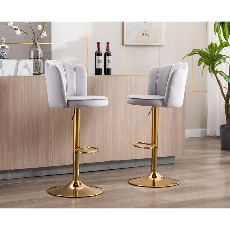 Ludka Swivel Adjustable Height Stool, Gray