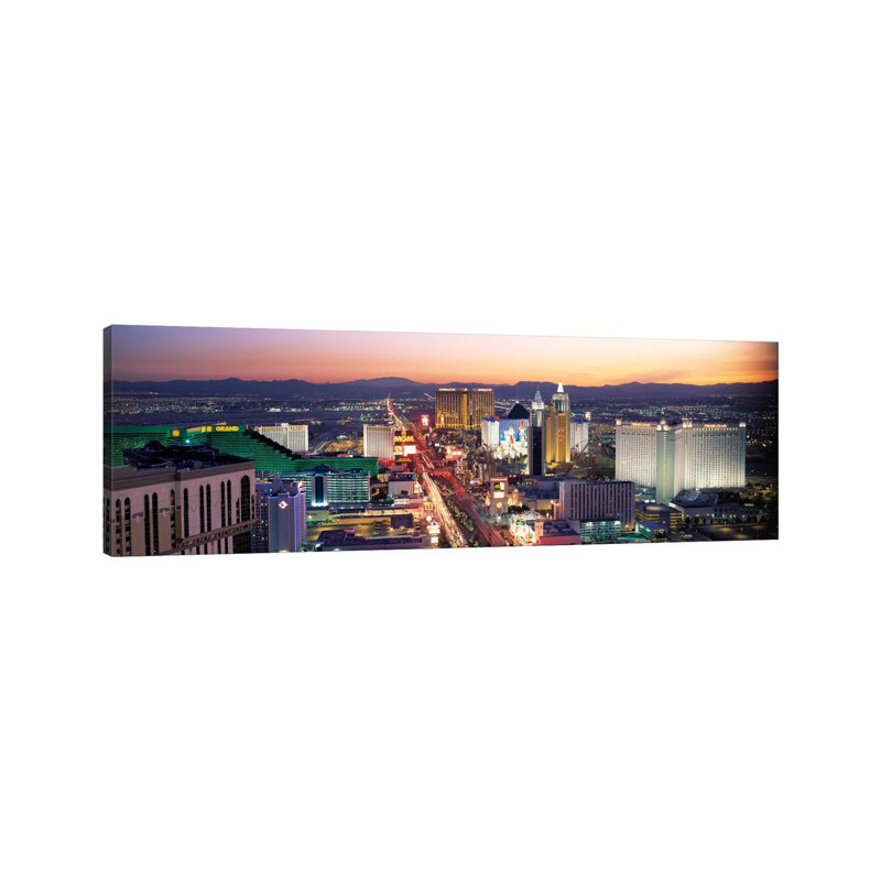 The Strip Las Vegas NV USA by Panoramic Images - Wrapped Canvas Panoramic Print, 121.92 cm H x 40.64 cm W x 1.91 cm D
