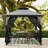 Sunjoy 9 ft. x 9 ft. Gazebo with 2-Tier Canopy Roof, Steel Frame Soft top Gazebo with Ceiling Hook and Mosquito Netting-112473392