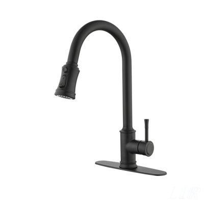 Single Handle High Arc Pull Out Kitchen Faucet with Stainless Steel Finish and 360° Rotating Nozzle for Easy Water Control