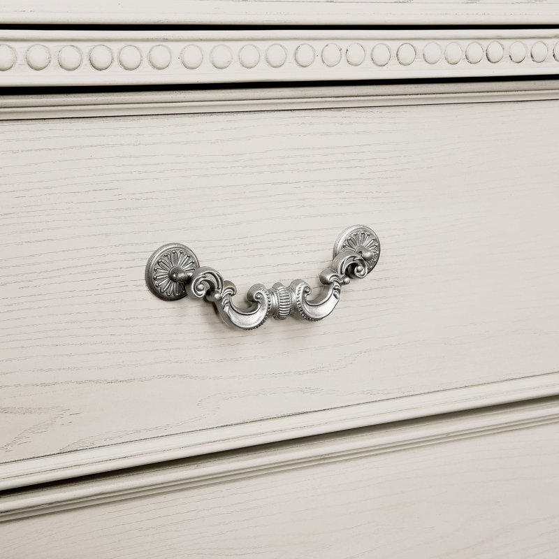Commode 5 tiroirs Adames, Blanc