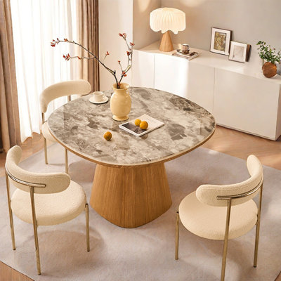 Modern Simple Faux Marble Dining Table Set