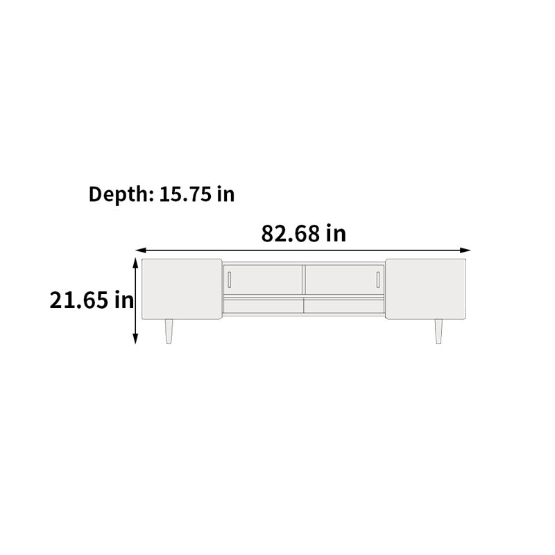 Meuble de rangement moderne et minimaliste pour meuble télé, H 21,65 po x L 82,68 po x l 15,75 po