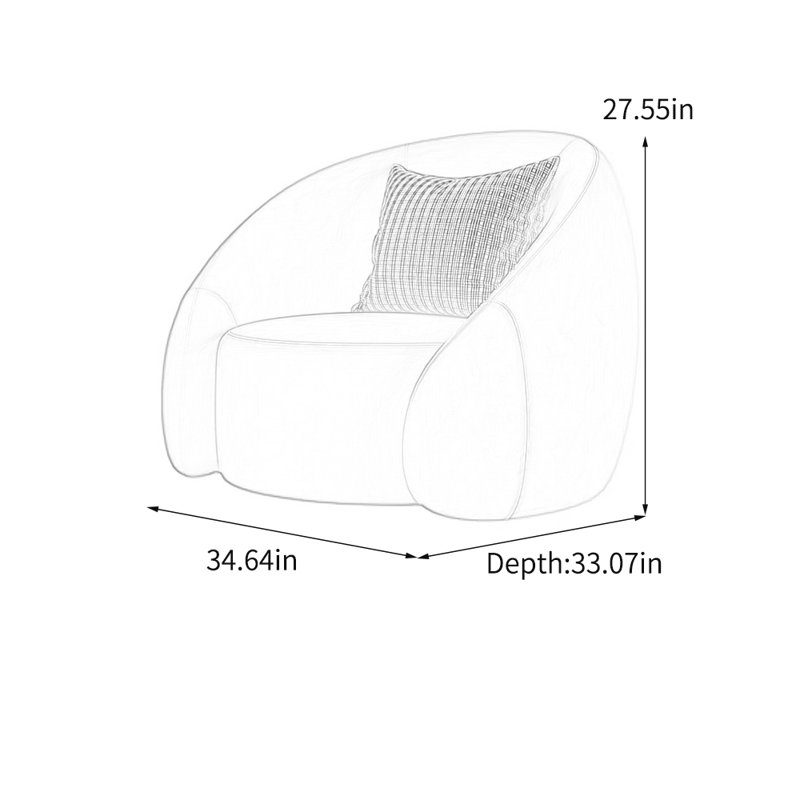 Élégante chaise de loisirs minimaliste en velours givré, Gris foncé