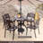 Round Outdoor Dining Table Umbrella Hole , 31.5 " W 31.5 " D