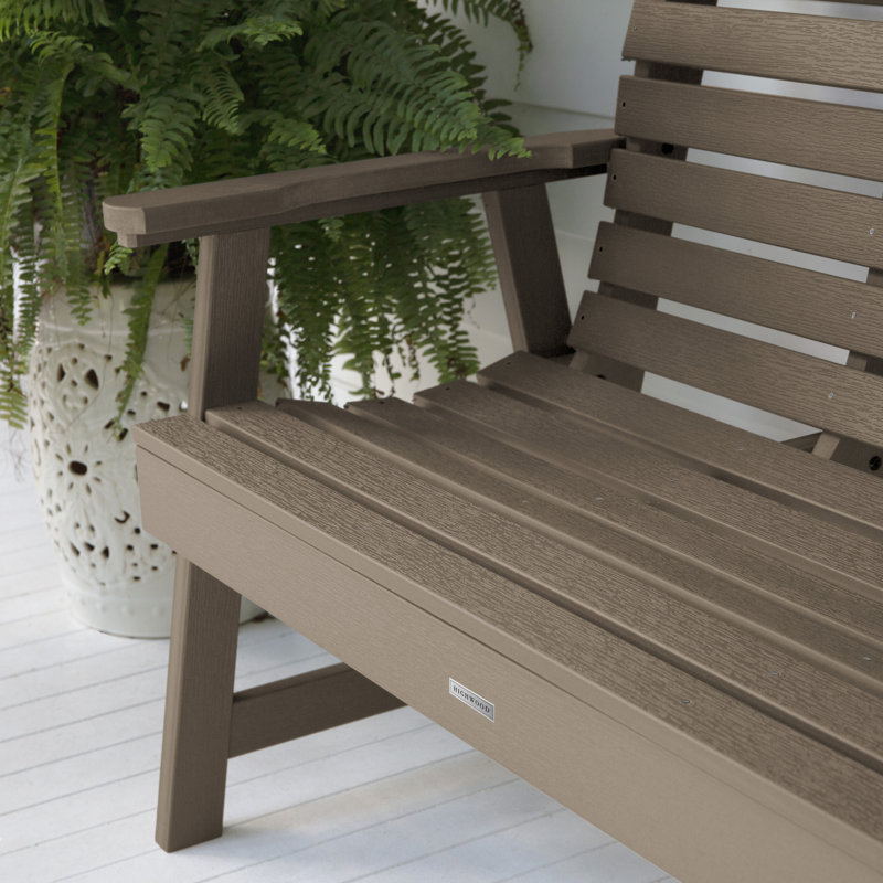Banc de jardin en plastique Midwest, H 32 po x l 52 po x P 25 po, Brun terrain boisé