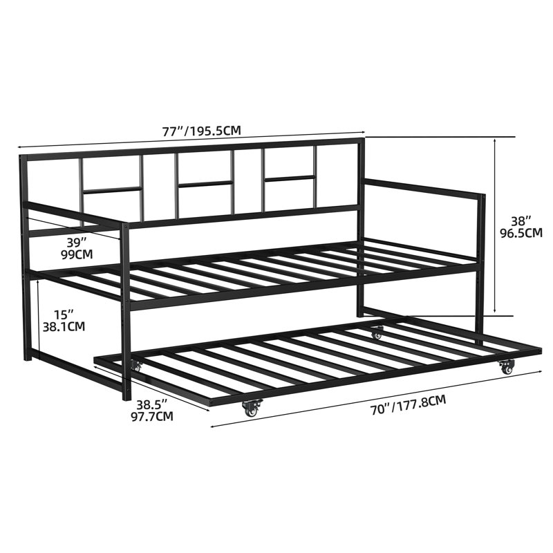 Daybed with Trundle, Black