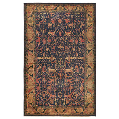 One-of-a-Kind 11'6" X 18' Wool Area Rug Navy/Yellow/Orange/Dark Green