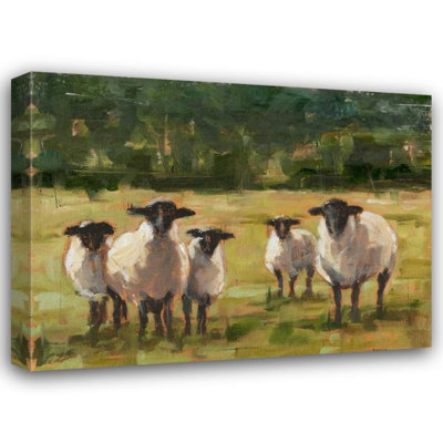 August Grove® Harper, Ethan Gallery Wrapped Canvas Art Titled: Sheep Family I