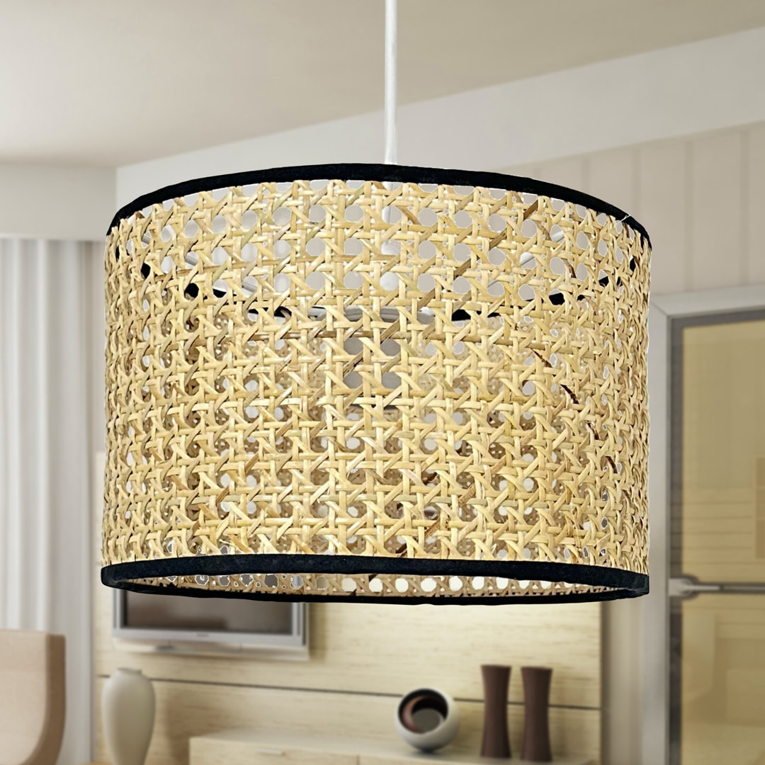 25cm Bamboo/Rattan Drum Pendant Shade