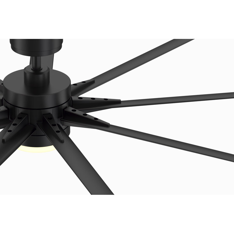 Odyn Custom Outdoor LED Standard Ceiling Fan Motor with Remote Control and Light Kit Included, Black
