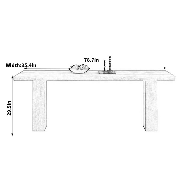 Lachezara Dining Table, 29.5"H x 78.7"L x 35.4"W