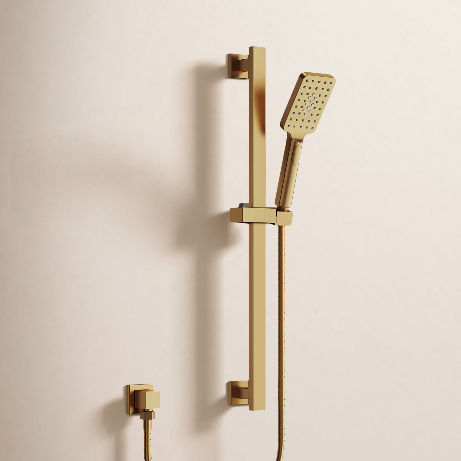 3-Function Handheld Shower with Slide Bar, Brushed Gold