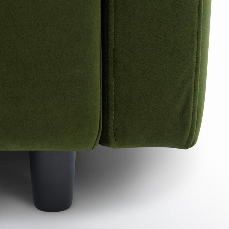 Canapé modulaire en L Fleetwood, Velours performance Midnight Moss