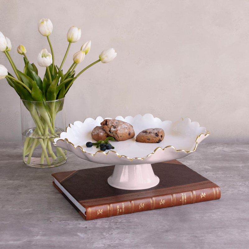 Encanto Aluminum Alloy Cake Stand, Turquoise;White