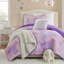 Ensemble de courtepointe 3 pièces à imprimé de teinture à l'aquarelle avec coussin décoratif, doux et confortable pour un sommeil de rêve-130470810-130470812