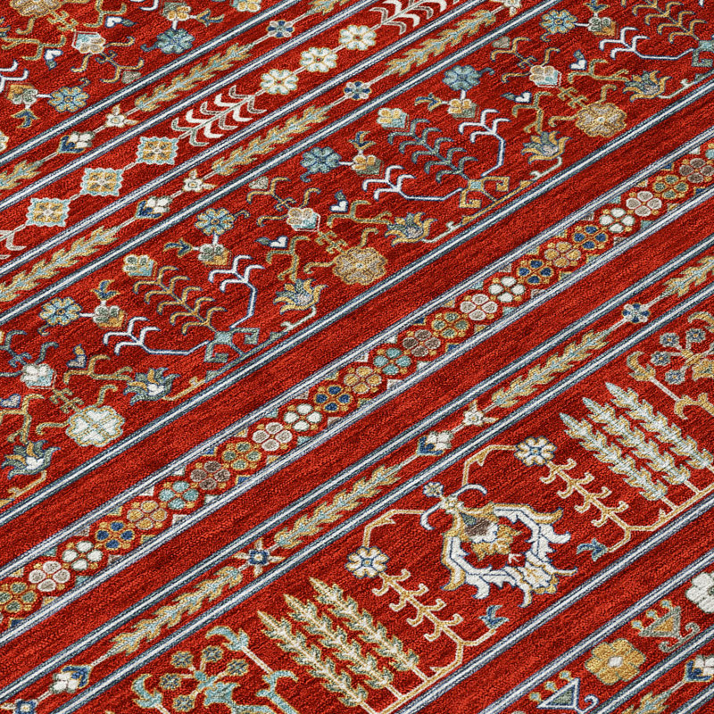 Machine Washable Indoor/Outdoor Gursevak ACN2244 Navajo Rug, Rectangle 9' x 12'