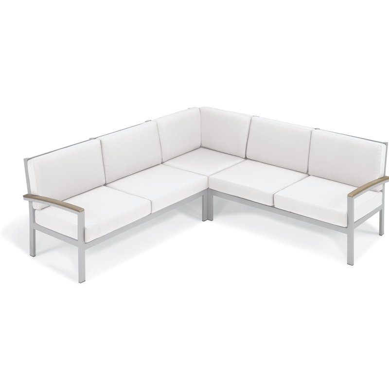 Travira Arm Sectional with Cushion, Tekwood Vintage, Eggshell White