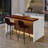 63" Modern Kitchen Island With Marble-Look Surface, LED Lights & Grille Design For Dining Room, Living Room-1743626672