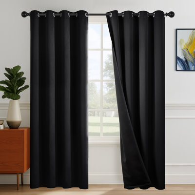 Ensemble de 2 rideaux occultants et isolants avec œillets pour chambre à coucher et salon