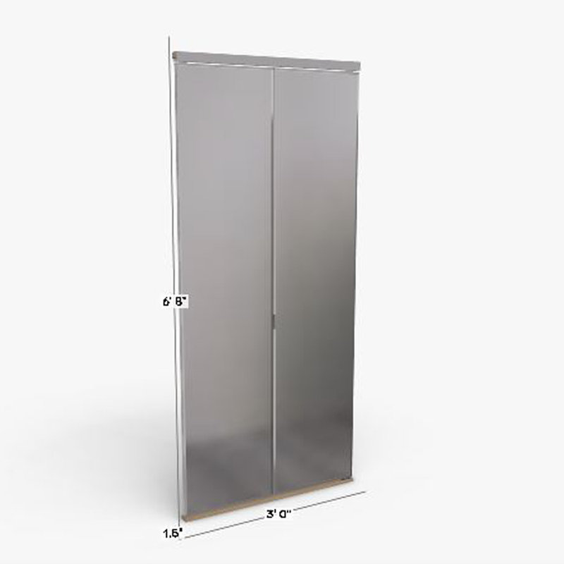 Porte pliante en miroir avec trousse de quincaillerie d'installation, 36 po x 80 po, blanc, Poli