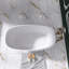 55 In. X 30 In. Solid Surface Freestanding Flatbottom Soaking Bathtub In White-100237345