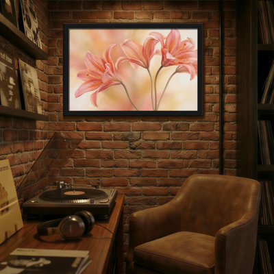 Plants & Flowers Pink Lilies Soft Background Floral Art
