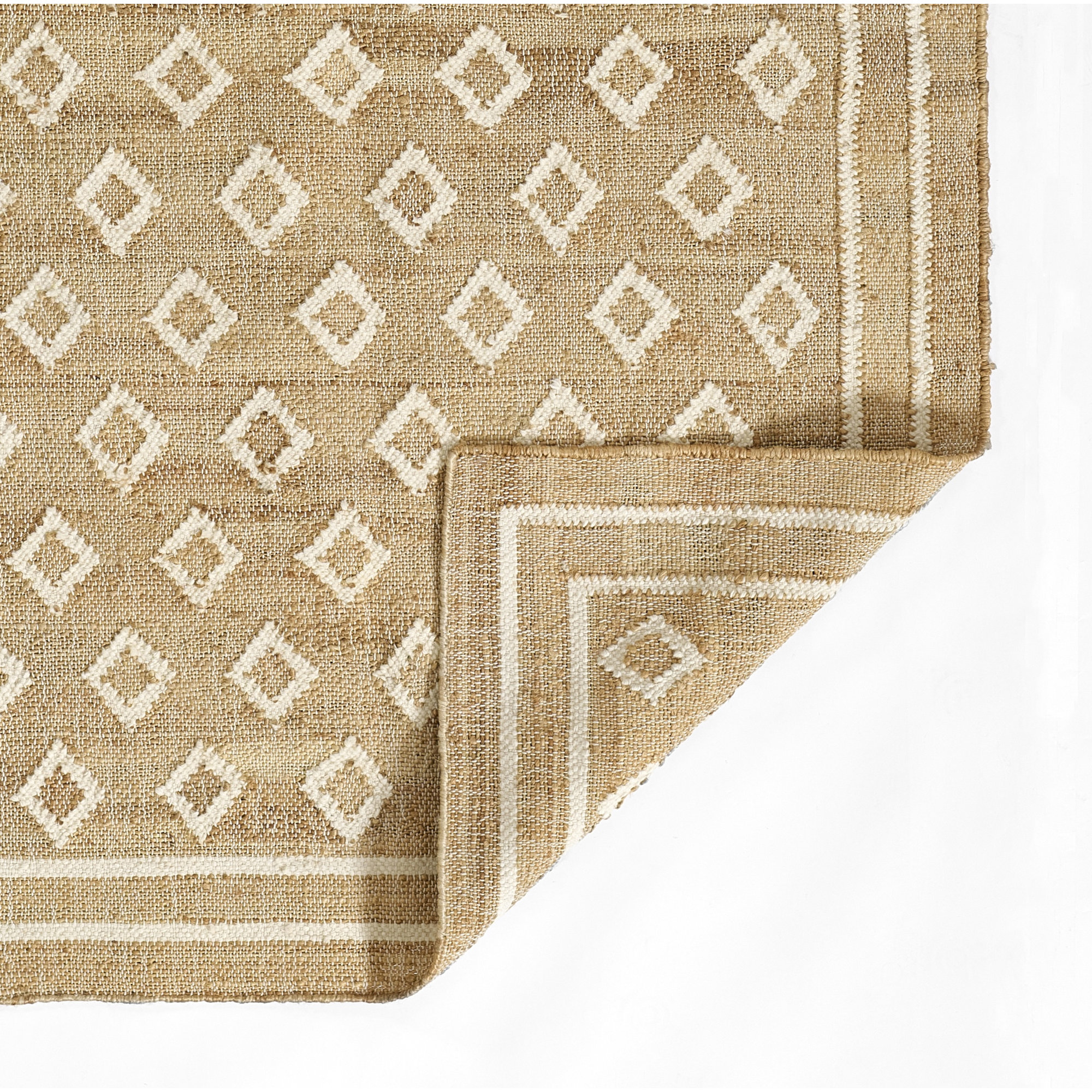 Erin Gates by Momeni Orchard Tiny Diamond Natural Hand Woven Wool and Jute Area Rug, Rectangle 2' x 3'