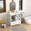 Ensemble de meuble-lavabo simple 30 po avec lavabo et porte de grange, ensemble de meuble-lavabo de style maison de campagne-1957140672