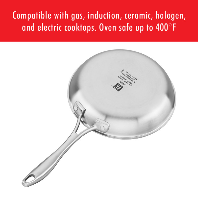 Zwilling Spirit 3-ply Stainless Steel Ceramic Nonstick Fry Pan, 10"