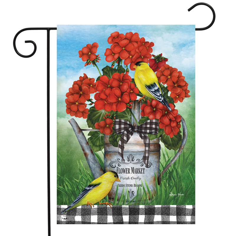 Drapeau de jardin pour arrosoir géranium