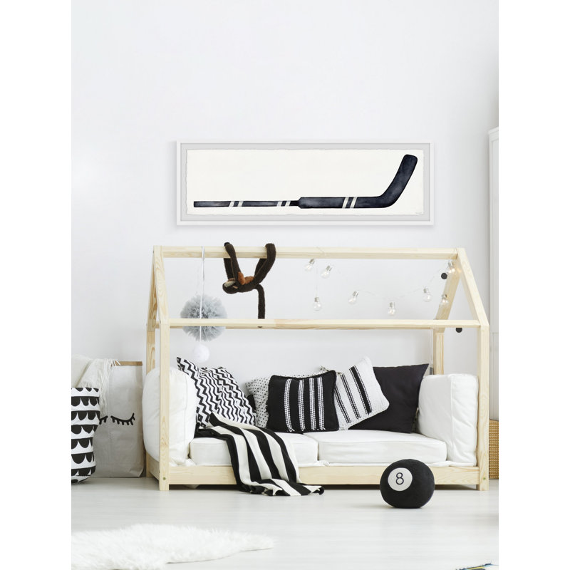 'Black Hockey Stick' Framed Print, 10" H x 30" W x 1.5" D