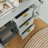 Wood Storage Sideboard With Three-Dimensional Relief Striping Doors,47'',Adjustable Shelves And Drawers,Modern Minimalist Style-1908180148