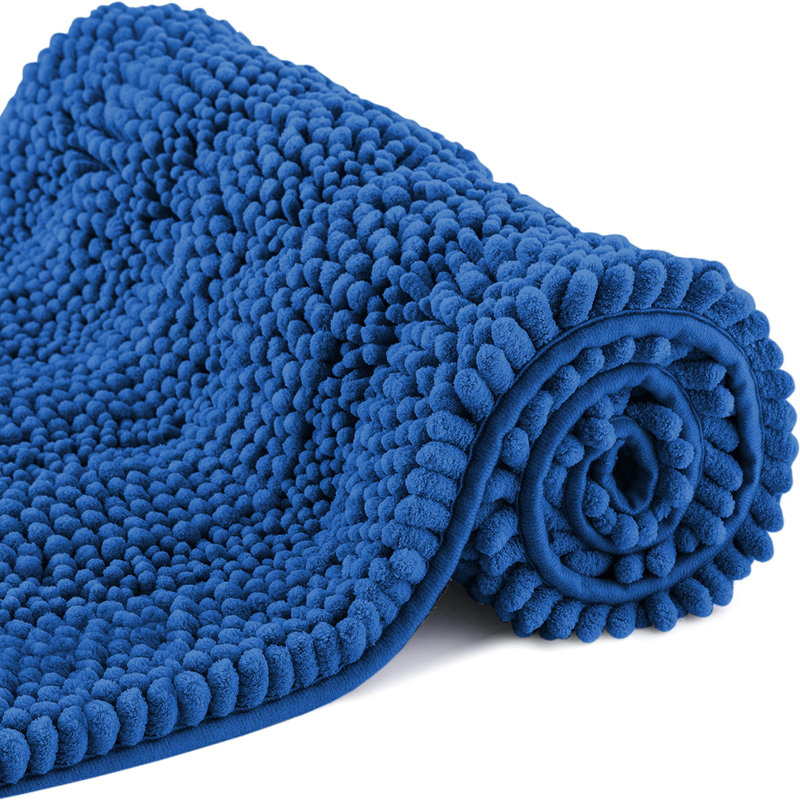 Chenille Non-Slip Non-Slip Bath Mat, 50cm Width X 80cm Length, Navy