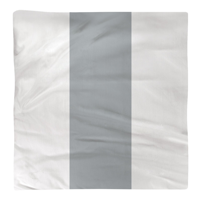 Polyester Striped Square Napkin, White/Silver