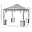 Abbygale 3 x 3m Garden Gazebo Double Tier w/ Metal Frame Netting Light Grey