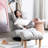 Metal Reclining Chair With Folding Feature, Ideal For Small Spaces Lazy Spring Seat - Gray, Metal, Linen Construction