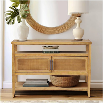 Versatile 2 Door Storage Console Table For Stylish Home Organization