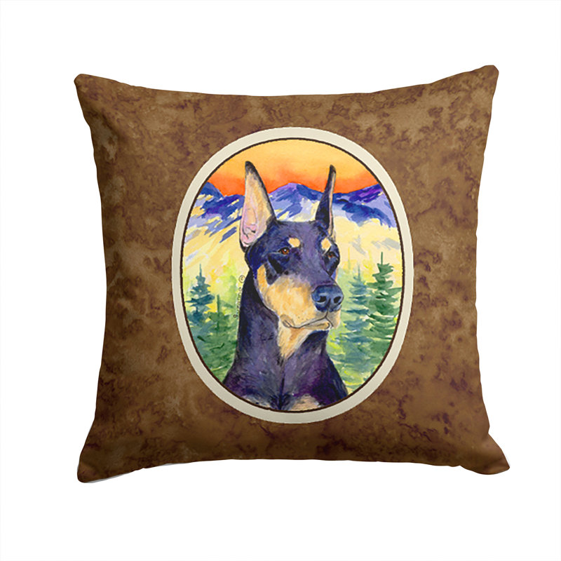 Coussin intérieur/extérieur brun doberman