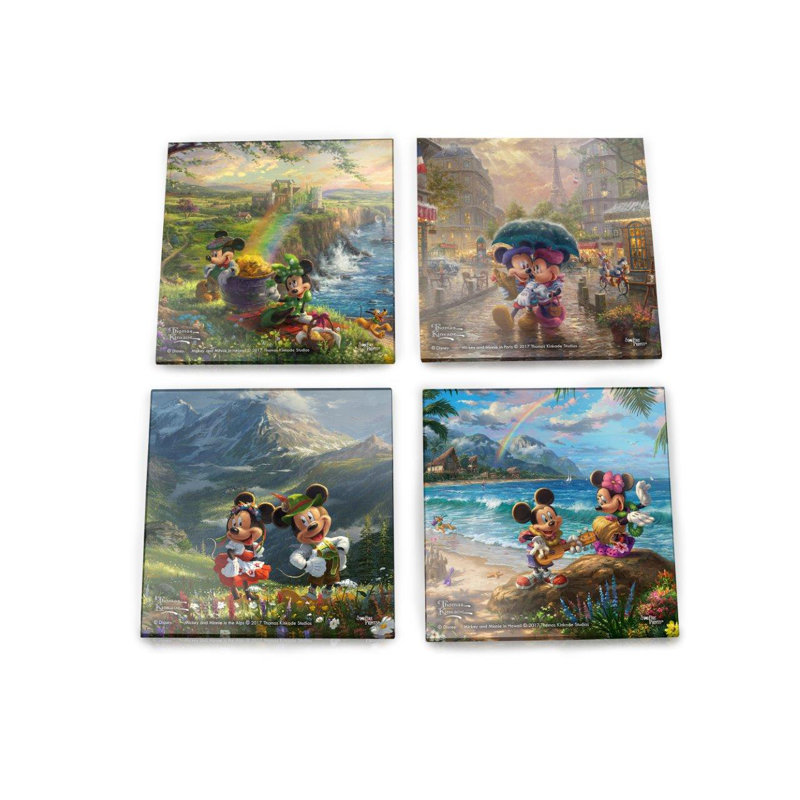 Ensemble de sous-verres 4 pièces Disney Mickey and Minnie Mouse Paris