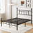 42" High Platform full size bed frame with Headboard, metal bed frame Contemporary Style, Minimalist, High Load Capacity, No Box Spring Needed, No Wobble-1046015554