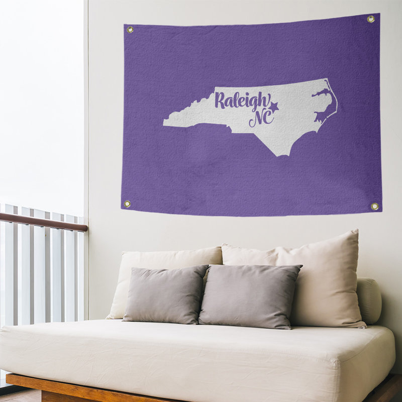 Tapisserie murale raleigh north caroline, H 50 po x l 59 po, Mauve