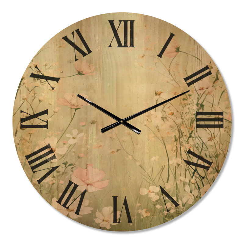 Horloge murale florale silencieuse, Grand