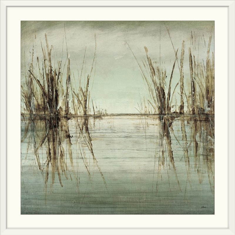 "Tranquil Blue" Blue Tranquility I "par Randy Hibberd, reproduction d'art, H 24 po x l 24 po x P 1 po, Cadre blanc
