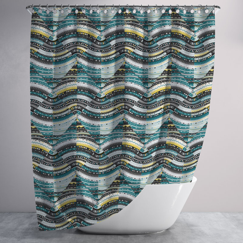 Abstract Shower Curtain, 83" H x 70" W
