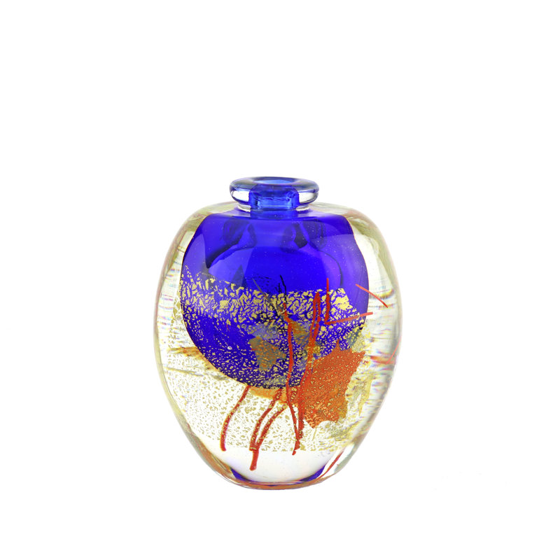 Toulon European Art Glass Vase Blue